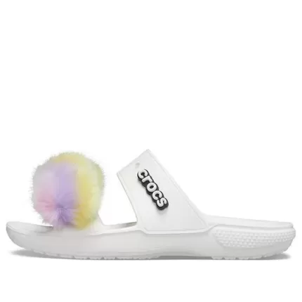 Crocs Classic Fur Sure 2 tiras Sandálias ‘Brancas’