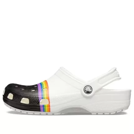Crocs Classic Orgulho Arco-Íris Clogs ‘Branco Preto’