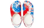 Crocs Classic Padrão Resistente ao Desgaste Antiderrapante Esportivo Unissex Branco Azul Vermelho Sandálias ‘White Blue Red’