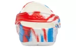 Crocs Classic Padrão Resistente ao Desgaste Antiderrapante Esportivo Unissex Branco Azul Vermelho Sandálias ‘White Blue Red’