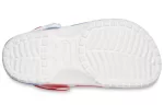 Crocs Classic Padrão Resistente ao Desgaste Antiderrapante Esportivo Unissex Branco Azul Vermelho Sandálias ‘White Blue Red’