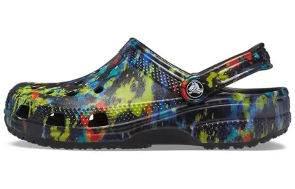 Crocs Classic Padrão Tie Dye Crocs Praia Unissex Denim Azul Sandálias