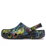Crocs Classic Padrão Tie Dye Crocs Praia Unissex Denim Azul Sandálias