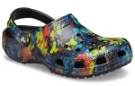 Crocs Classic Padrão Tie Dye Crocs Praia Unissex Denim Azul Sandálias