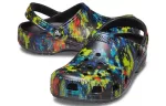 Crocs Classic Padrão Tie Dye Crocs Praia Unissex Denim Azul Sandálias