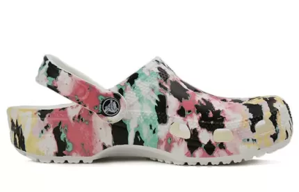 Crocs Classic Padrão sapato emenda multicolorido unissex ‘preto rosa verde’