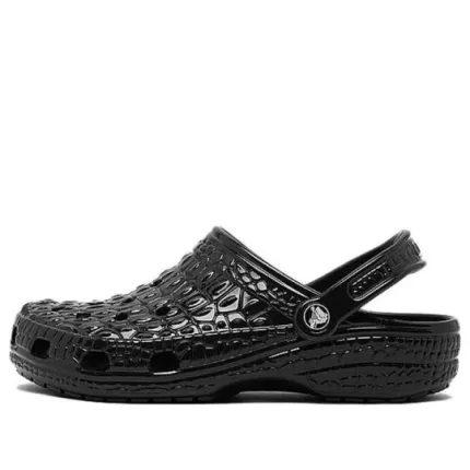 Crocs Classic Pele de crocodilo Clogs ‘Preto’