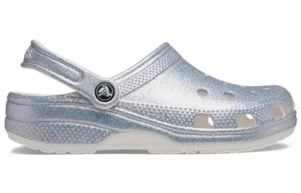 Crocs Classic Sandálias Casuais Unissex Metálicas Prata Rosa