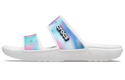 Crocs Classic Sandálias Coloridas Unissex Multi-Color Brancas
