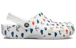 Crocs Classic Sandálias Impressão Tamanco Branco Azul