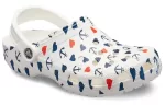 Crocs Classic Sandálias Impressão Tamanco Branco Azul