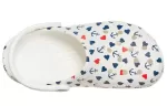 Crocs Classic Sandálias Impressão Tamanco Branco Azul