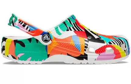 Crocs Classic Sandálias de Praia Unissex Multi-Color Branco