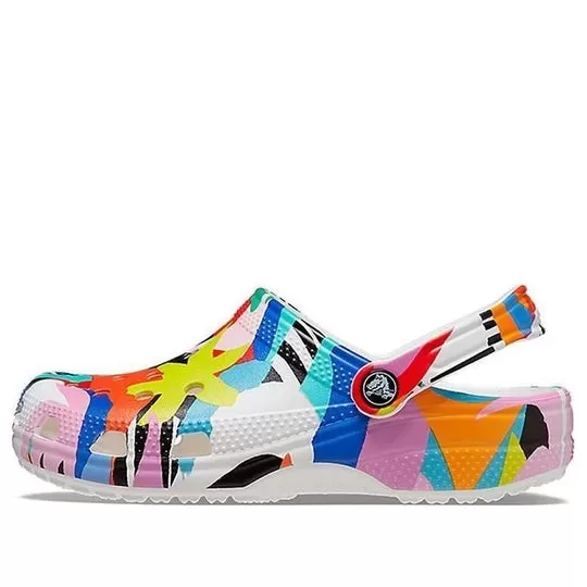Crocs Classic Sandálias de Praia Unissex Multi-Color Branco