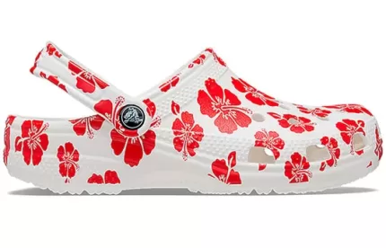 Crocs Classic Sandálias de Praia Unissex Vermelho Branco