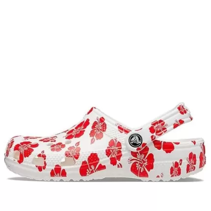 Crocs Classic Sandálias de Praia Unissex Vermelho Branco