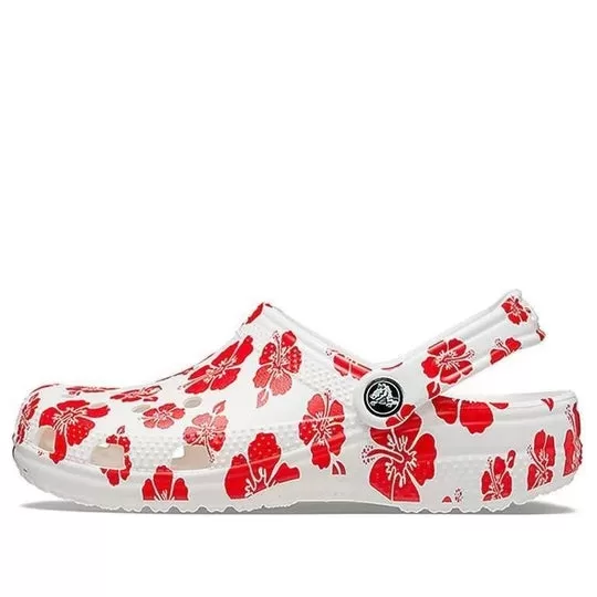 Crocs Classic Sandálias de Praia Unissex Vermelho Branco