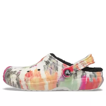 Crocs Classic Sapato Clog Tie Dye multicolorido preto