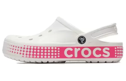 Crocs Classic Sapato antiderrapante respirável rosa branco