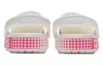 Crocs Classic Sapato antiderrapante respirável rosa branco