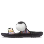 Crocs Classic Sola macia aconchegante e salto plano chinelos esportivos unissex pretos
