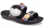 Crocs Classic Sola macia aconchegante e salto plano chinelos esportivos unissex pretos
