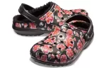 Crocs Classic Stay Warm Cozy Sports Unissex Preto Vermelho Sandálias ‘Black Red’