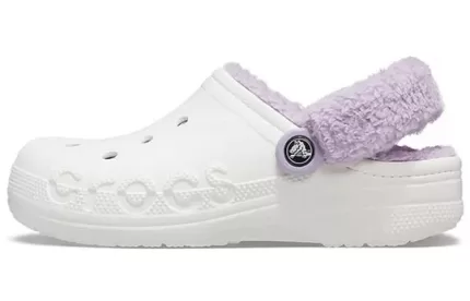 Crocs Classic Tamanco Baya Forrado Fuzz-Strap ‘White Lila’