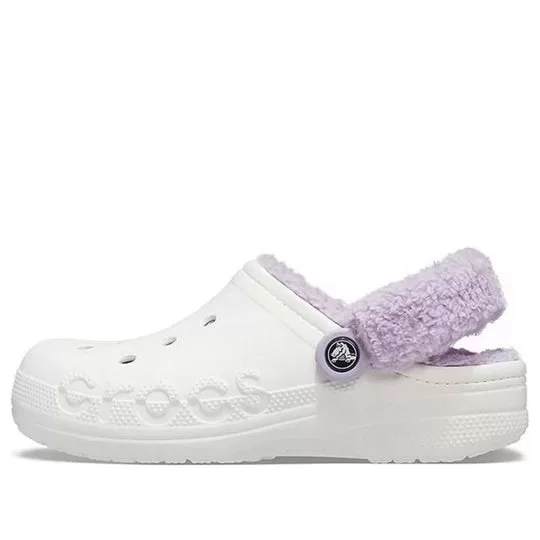 Crocs Classic Tamanco Baya Forrado Fuzz-Strap ‘White Lila’