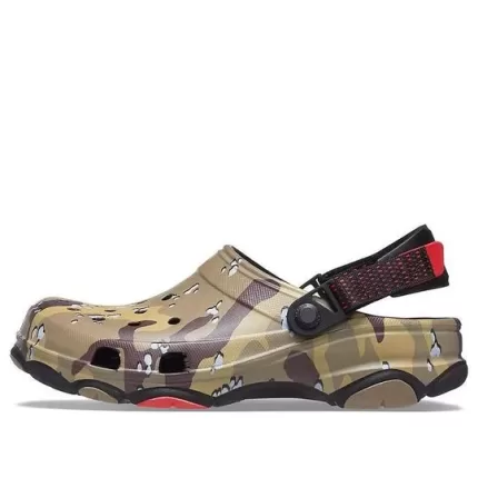 Crocs Classic Tamanco Desert Camuflagem Praia Unissex Sandálias Pretas Marrom