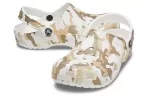 Crocs Classic Tamanco Impressão Camuflada Sandálias de Praia Camuflada Branca Unissex