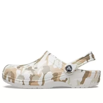 Crocs Classic Tamanco Impressão Camuflada Sandálias de Praia Camuflada Branca Unissex