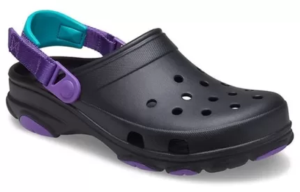 Crocs Classic Tamanco Preto Roxo Sandálias ‘Black Purple’