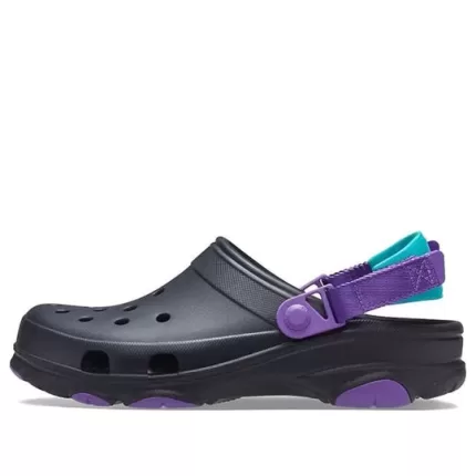 Crocs Classic Tamanco Preto Roxo Sandálias ‘Black Purple’