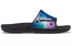 Crocs Classic Tamanco Sapato casual unissex multicolorido preto