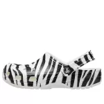 Crocs Classic Tamanco animal Impressão Sandálias de Praia Preto Branco