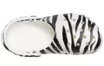 Crocs Classic Tamanco animal Impressão Sandálias de Praia Preto Branco
