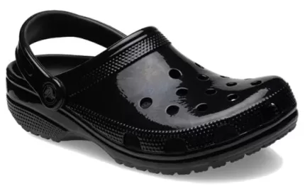 Crocs Classic Tamanco de alto brilho ‘Preto’