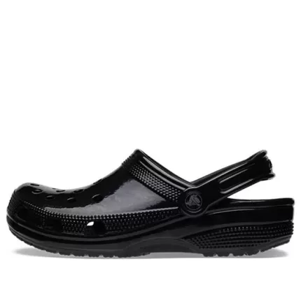 Crocs Classic Tamanco de alto brilho ‘Preto’