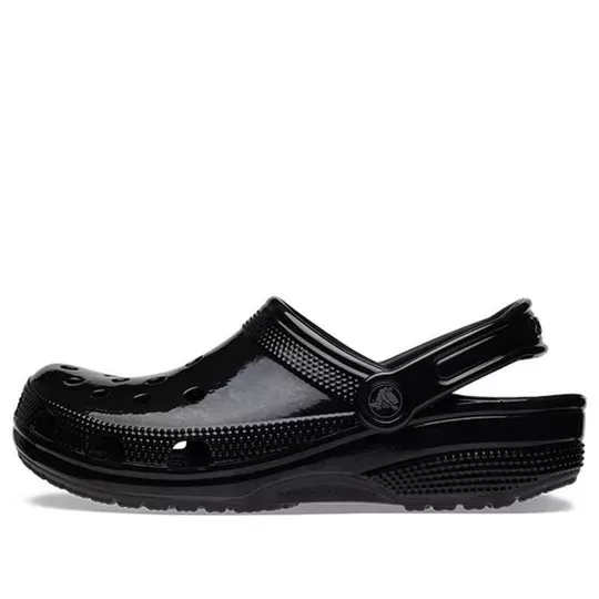 Crocs Classic Tamanco de alto brilho ‘Preto’