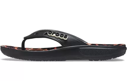 Crocs Classic chinelos unissex com estampa de leopardo ‘Black Leopard’