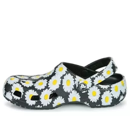 Crocs Classic clo margarida Full Print Sandálias Unissex Pretas