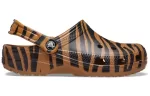 Crocs Classic tamanco Animal Printing Beach Tiger Stripes Sandálias Amarelas