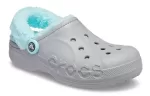Crocs Classic tamanco Stay Warm Fleece Forrado Sapato Unissex Cinza Azul