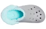 Crocs Classic tamanco Stay Warm Fleece Forrado Sapato Unissex Cinza Azul