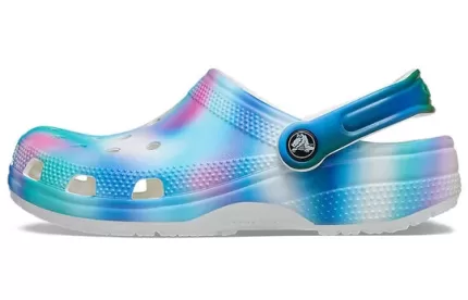 Crocs Colorido Crocs Praia Unissex Multi-Color Branco Sandálias