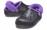 Crocs Correia Fuzz forrada Baya Clogs ‘Preto Roxo’ 20663309V