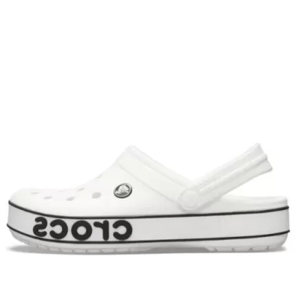 Crocs Crocband Bold Logo Clog Sandálias Brancas