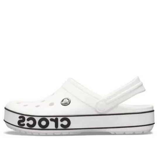 Crocs Crocband Bold Logo Clog Sandálias Brancas