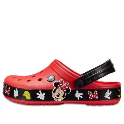 Crocs Crocband Cartoon Mickey Mouse Resistente ao Desgaste Unissex Vermelho Preto Sandálias ‘Red Black’